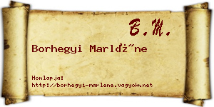Borhegyi Marléne névjegykártya